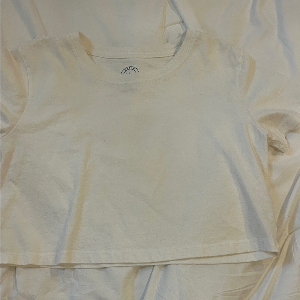 Urban Outfitters Cropped White Basic Tee